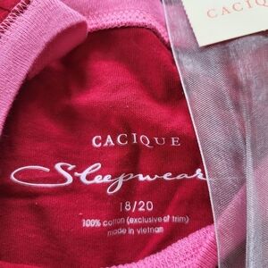 Cacique Red Holiday Smooch Mistletoe Nightgown Womens Size 18/20 NWT